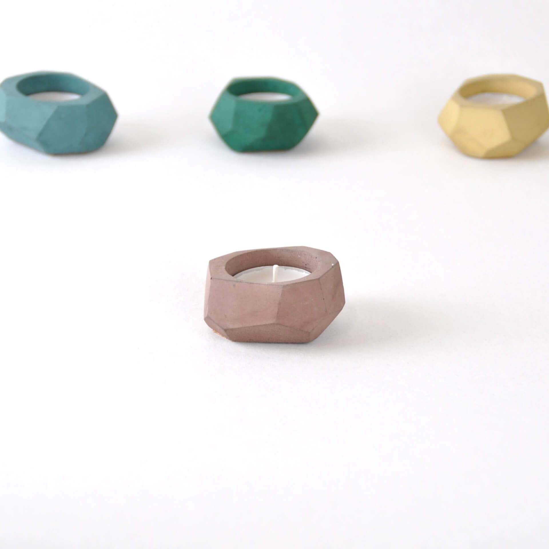 Vessel Plum Concrete Tea light Holder (5 colours available) homeware shops bristol gift shops bristol Fern