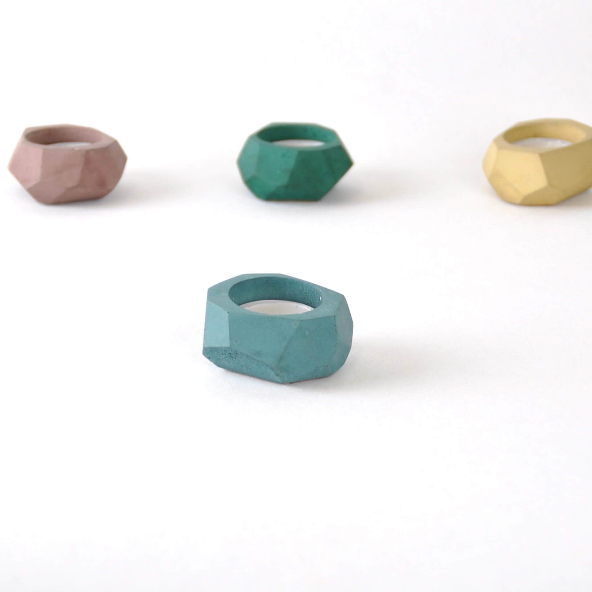 Vessel Teal Concrete Tea light Holder (5 colours available) homeware shops bristol gift shops bristol Fern