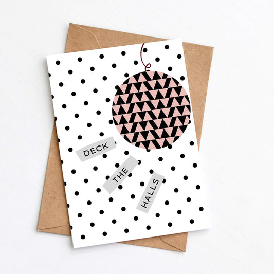Greetings Card Deck The Halls Christmas Card homeware shops bristol gift shops bristol Greenwich Paper Studio