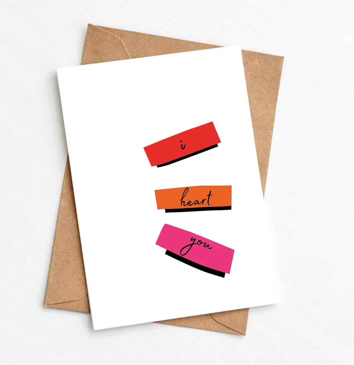Greetings Card I Heart You Card homeware shops bristol gift shops bristol Greenwich Paper Studio