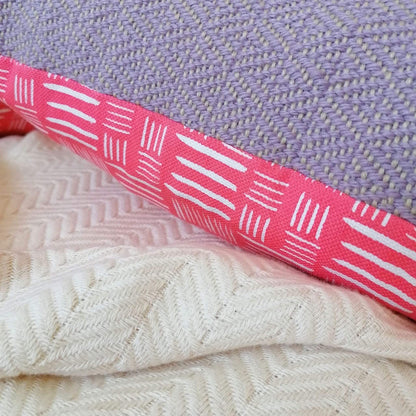 Cushion Lilac & Pink Handwoven Cushion homeware shops bristol gift shops bristol Honest Weaves