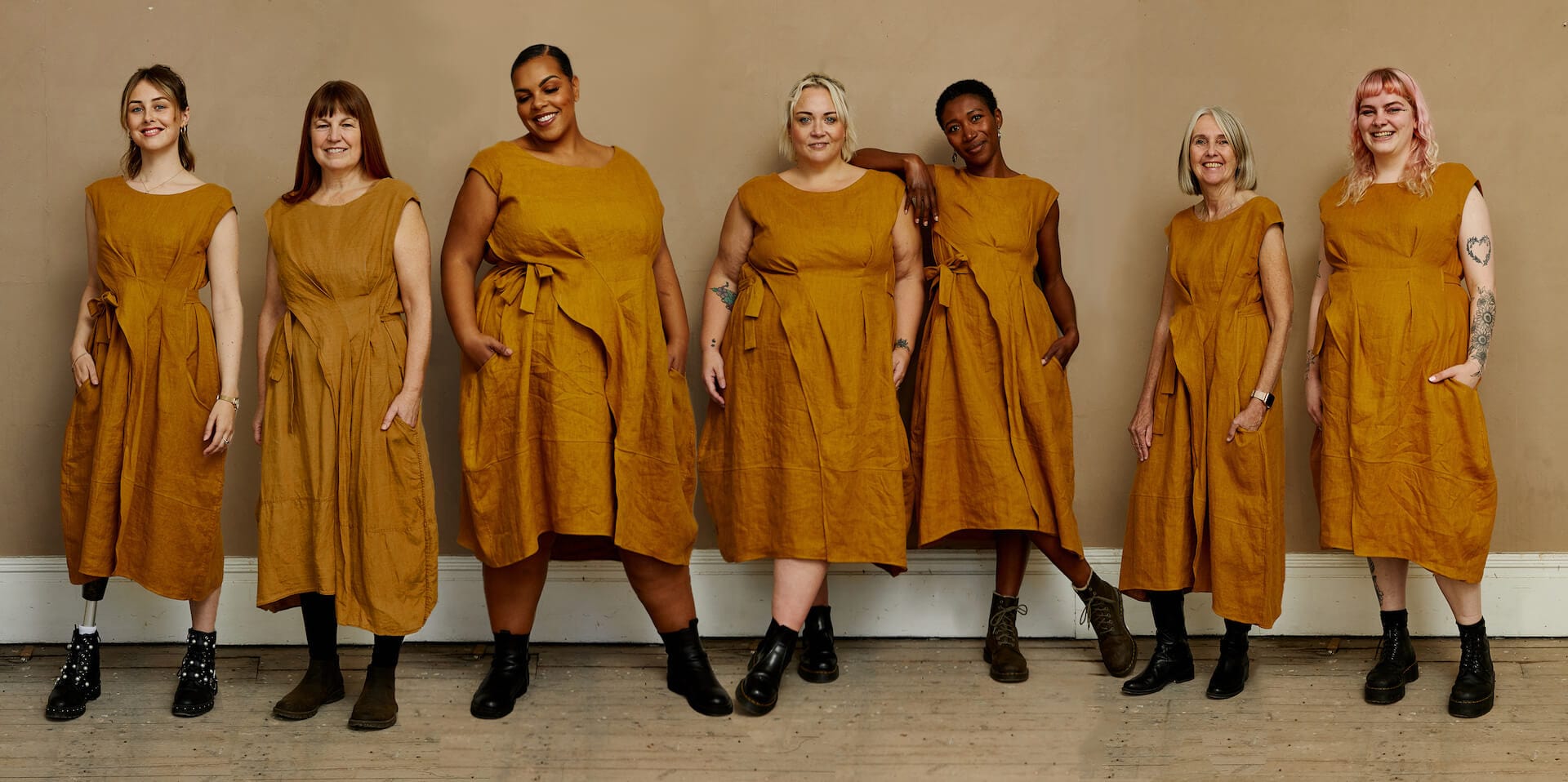 Dress New Fold Linen Dress - Ginger (various sizes available) homeware shops bristol gift shops bristol House Of Flint