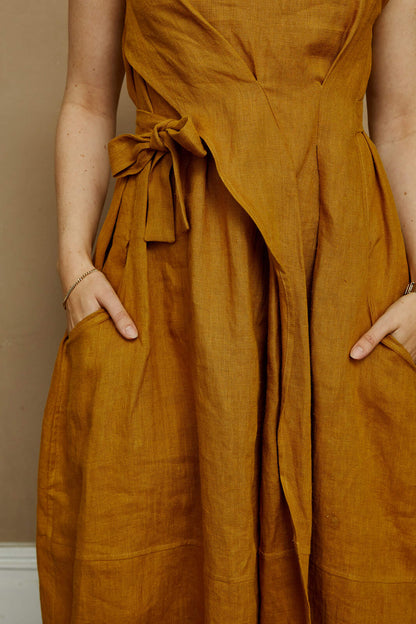 Dress New Fold Linen Dress - Ginger (various sizes available) homeware shops bristol gift shops bristol House Of Flint