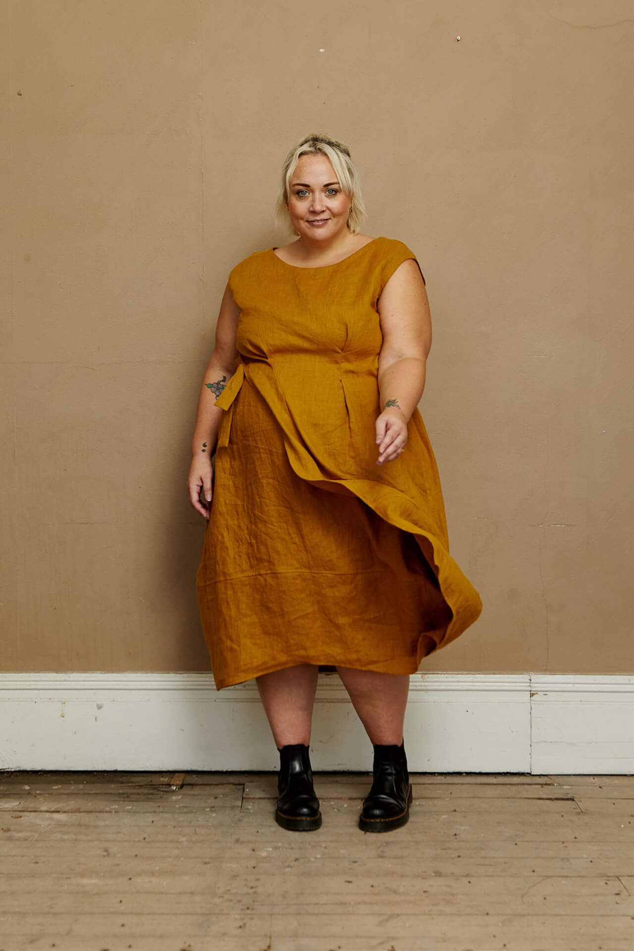 Dress New Fold Linen Dress - Ginger (various sizes available) homeware shops bristol gift shops bristol House Of Flint