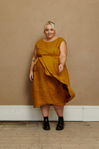 Dress New Fold Linen Dress - Ginger (various sizes available) homeware shops bristol gift shops bristol House Of Flint