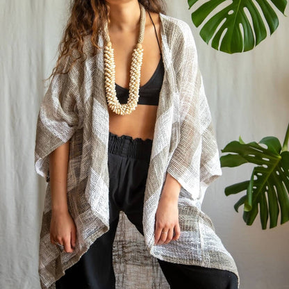 Jackets & Coats Grey and White Oversized Cotton Cardigan (various colours) homeware shops bristol gift shops bristol Inka Free