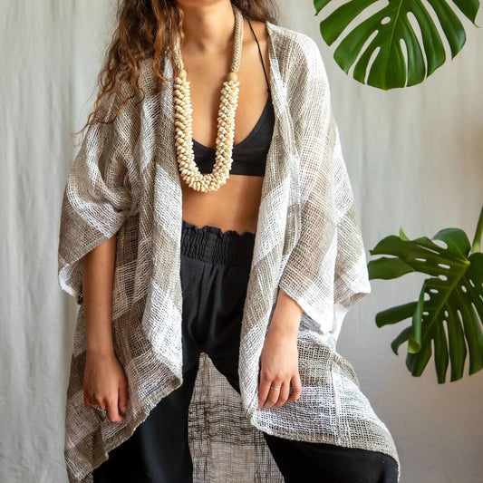 Jackets & Coats Grey and White Oversized Cotton Cardigan (various colours) homeware shops bristol gift shops bristol Inka Free