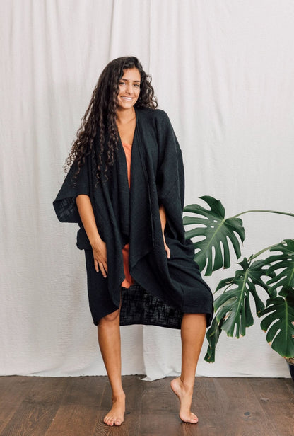Jackets & Coats Black Oversized Cotton Cardigan (various colours) homeware shops bristol gift shops bristol Inka Free