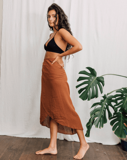 Skirt Inka Wrap Skirt - Rust homeware shops bristol gift shops bristol Inka Free