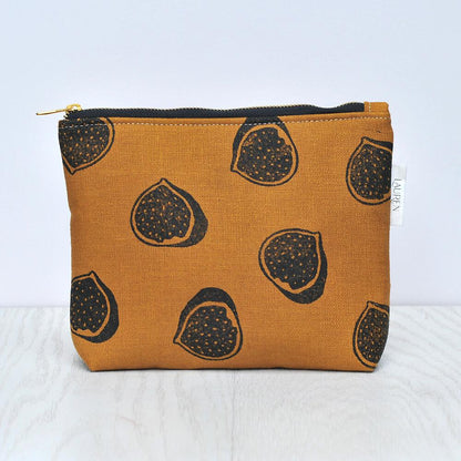 Make Up Bag Mustard/ Fig Linen Makeup/ Wash Bag homeware shops bristol gift shops bristol Lauren Holloway