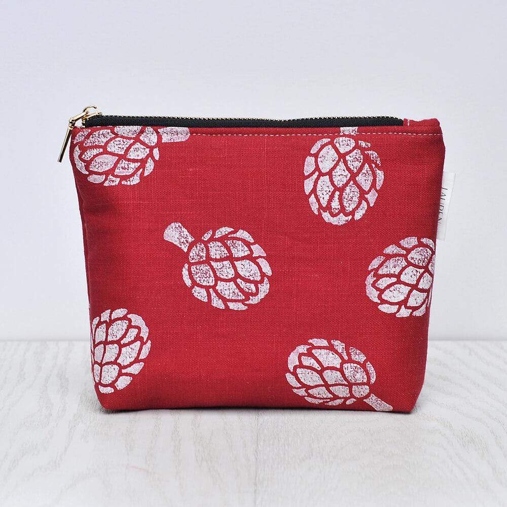 Make Up Bag Red / Artichoke Linen Makeup/ Wash Bag homeware shops bristol gift shops bristol Lauren Holloway