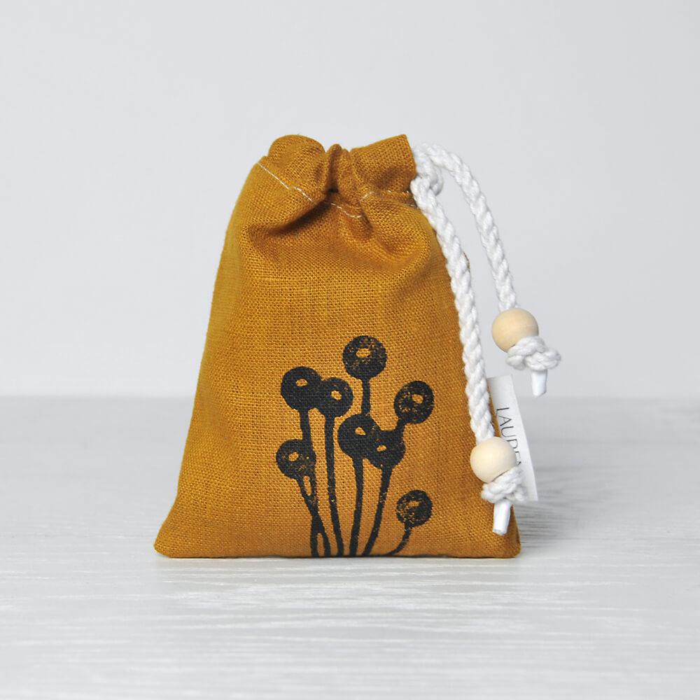 Soap Bag Mustard Linen Soap Bag homeware shops bristol gift shops bristol Lauren Holloway
