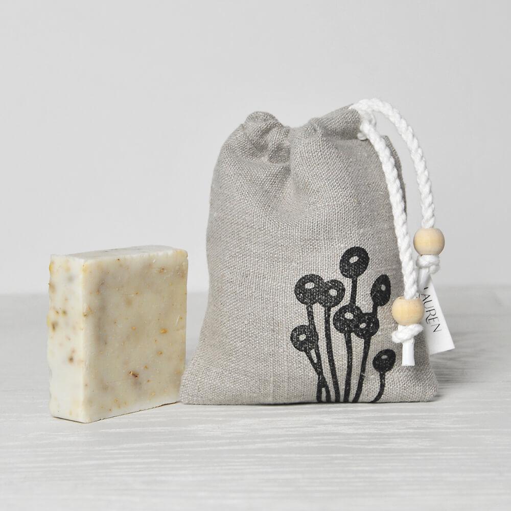 Soap Bag Linen Soap Bag homeware shops bristol gift shops bristol Lauren Holloway