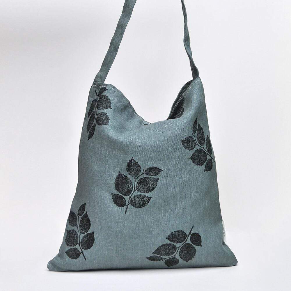 Tote Bag Grey / Leaf Linen Tote Bag homeware shops bristol gift shops bristol Lauren Holloway