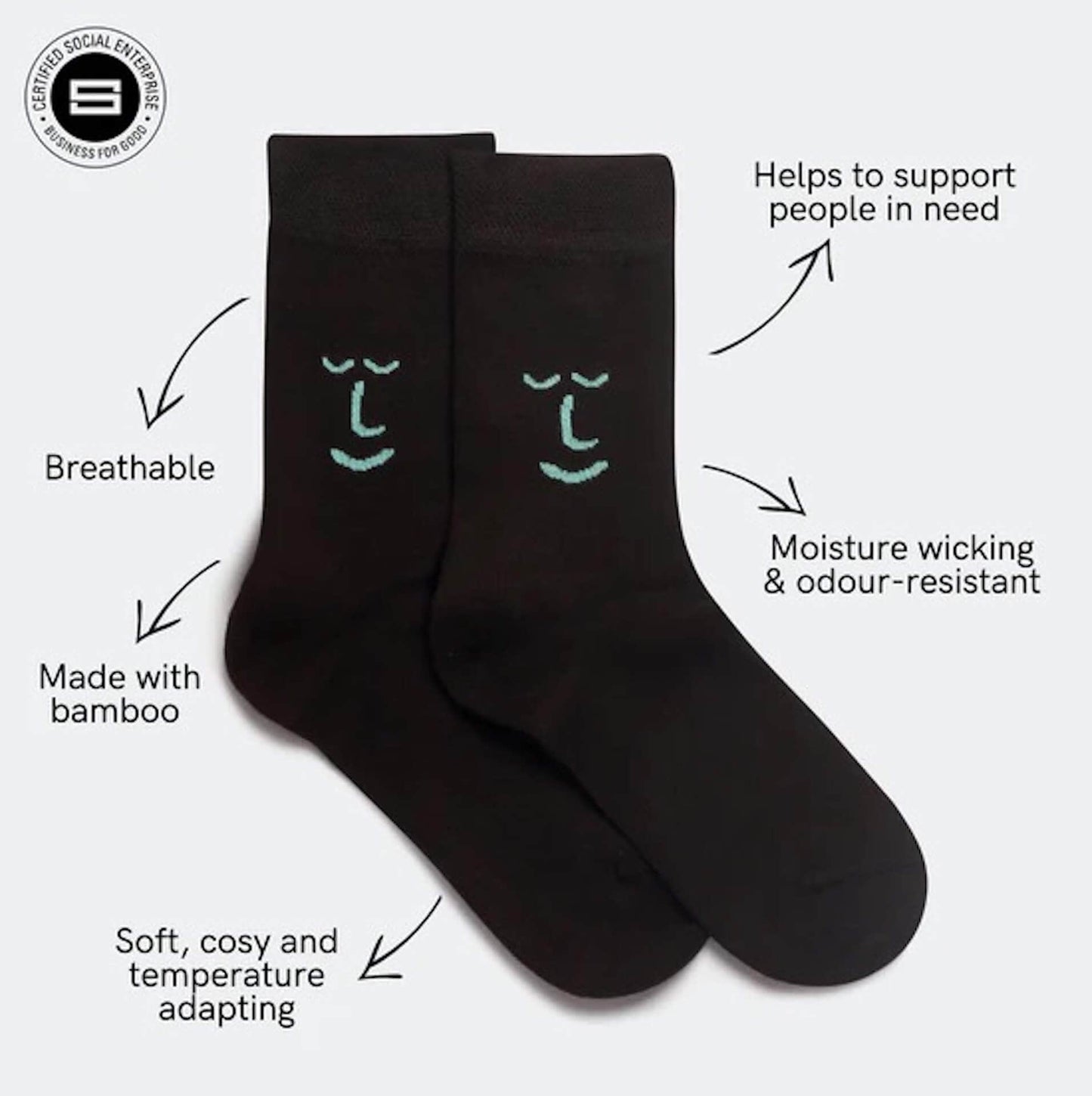 Socks Smiley Bamboo Socks - 'Hot Sock-olate' Brown homeware shops bristol gift shops bristol Leiho
