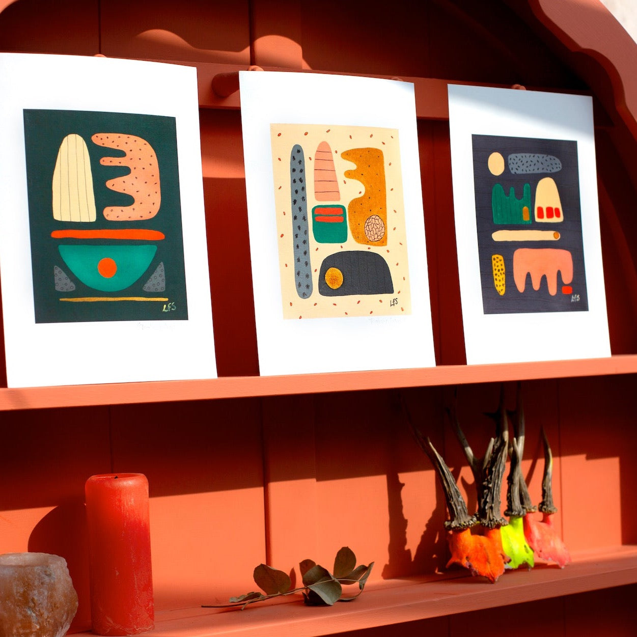 Prints Making Shapes 1 - Green (Fine Art Digital Print) homeware shops bristol gift shops bristol Louise Forster-Smith