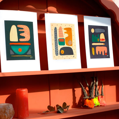 Prints Making Shapes 1 - Green (Fine Art Digital Print) homeware shops bristol gift shops bristol Louise Forster-Smith