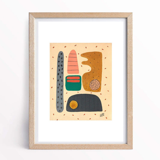 Prints Making Shapes 2 - Cream ((Fine Art Digital Print)) homeware shops bristol gift shops bristol Louise Forster-Smith