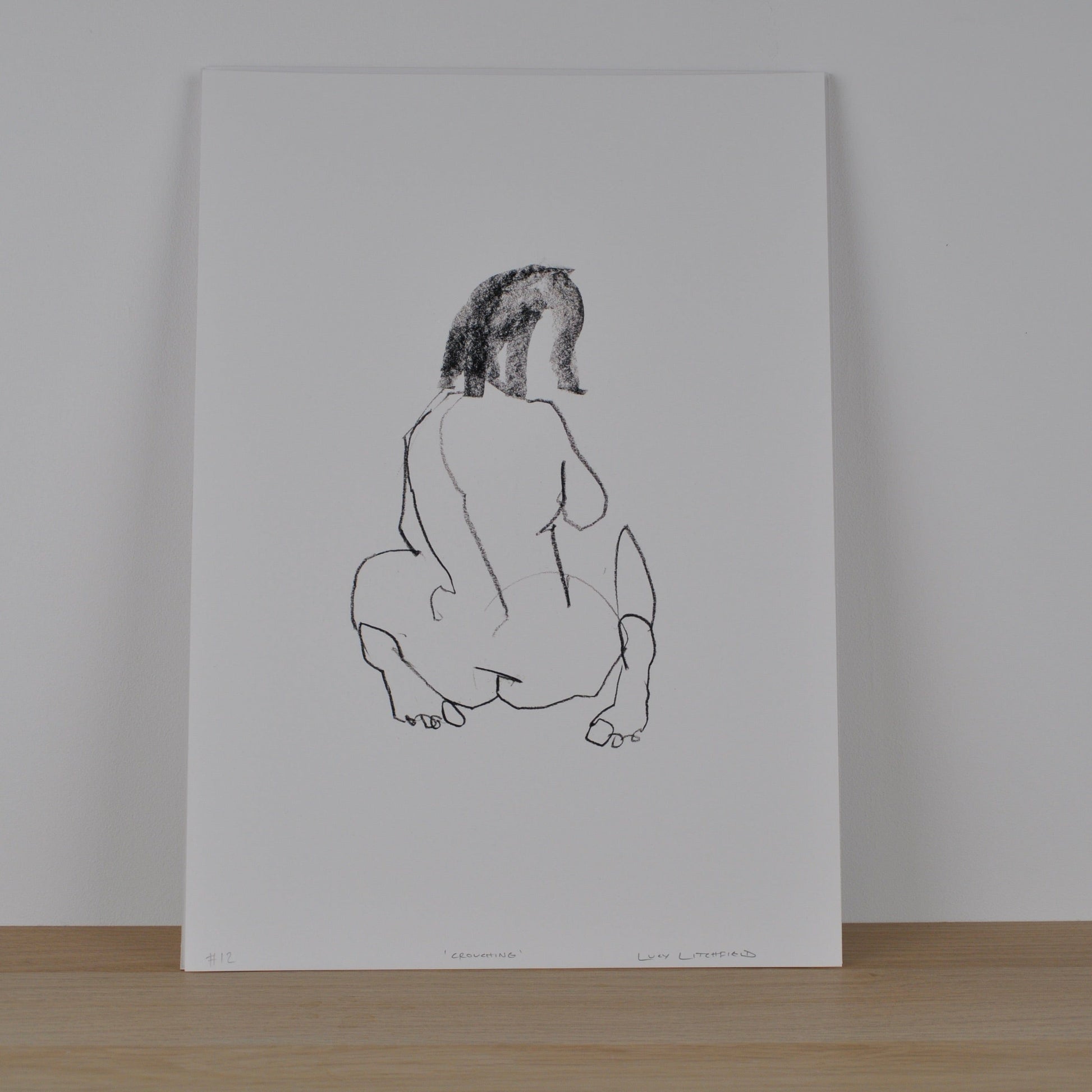 Prints Printed Figures - 'Crouching' homeware shops bristol gift shops bristol Lucy Litchfield