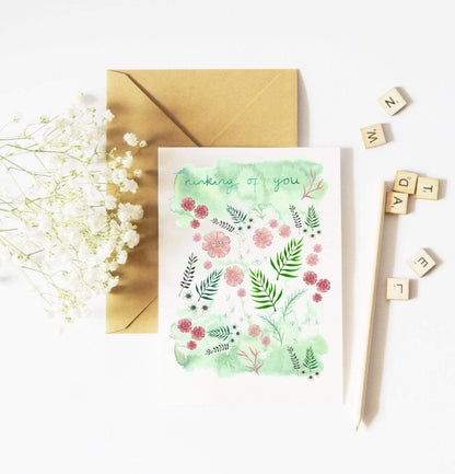 Greetings Card Thinking Of You Card (FK9) homeware shops bristol gift shops bristol Mary's House Designs