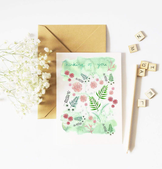 Greetings Card Thinking Of You Card (FK9) homeware shops bristol gift shops bristol Mary's House Designs
