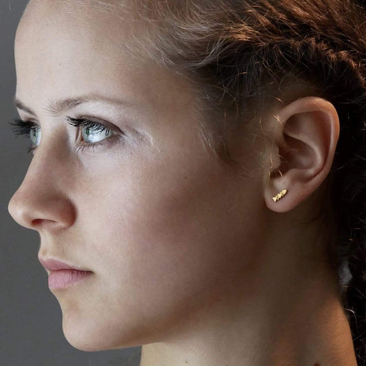 Earrings Tri Line Studs (Gold/Silver) homeware shops bristol gift shops bristol May Hofman