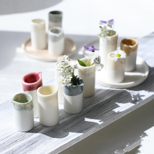 Vases Mini Wildflower Porcelain Vase (in various glazes) homeware shops bristol gift shops bristol Naked Clay Ceramics