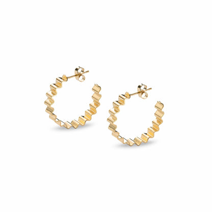 Earrings 18ct Gold Vermeil Ondulée Classic Hoops in Eco Silver or Gold homeware shops bristol gift shops bristol Olivia Taylor