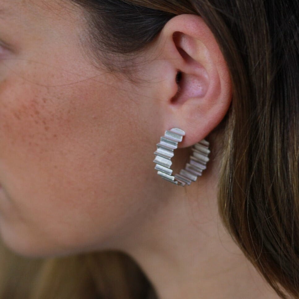 Earrings Statement - Recycled Eco Silver Ondulée Statement Hoops in Eco Silver or Gold homeware shops bristol gift shops bristol Olivia Taylor