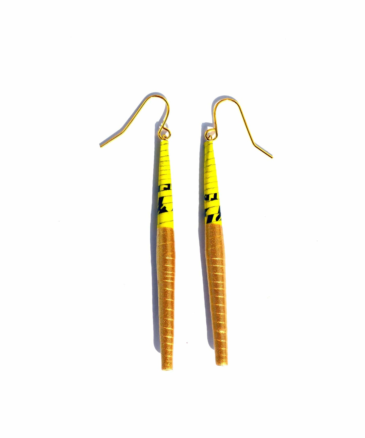 Earrings Recycled Paper Bead Earrings (Gold & Half Colour Options) homeware shops bristol gift shops bristol Quazi Design