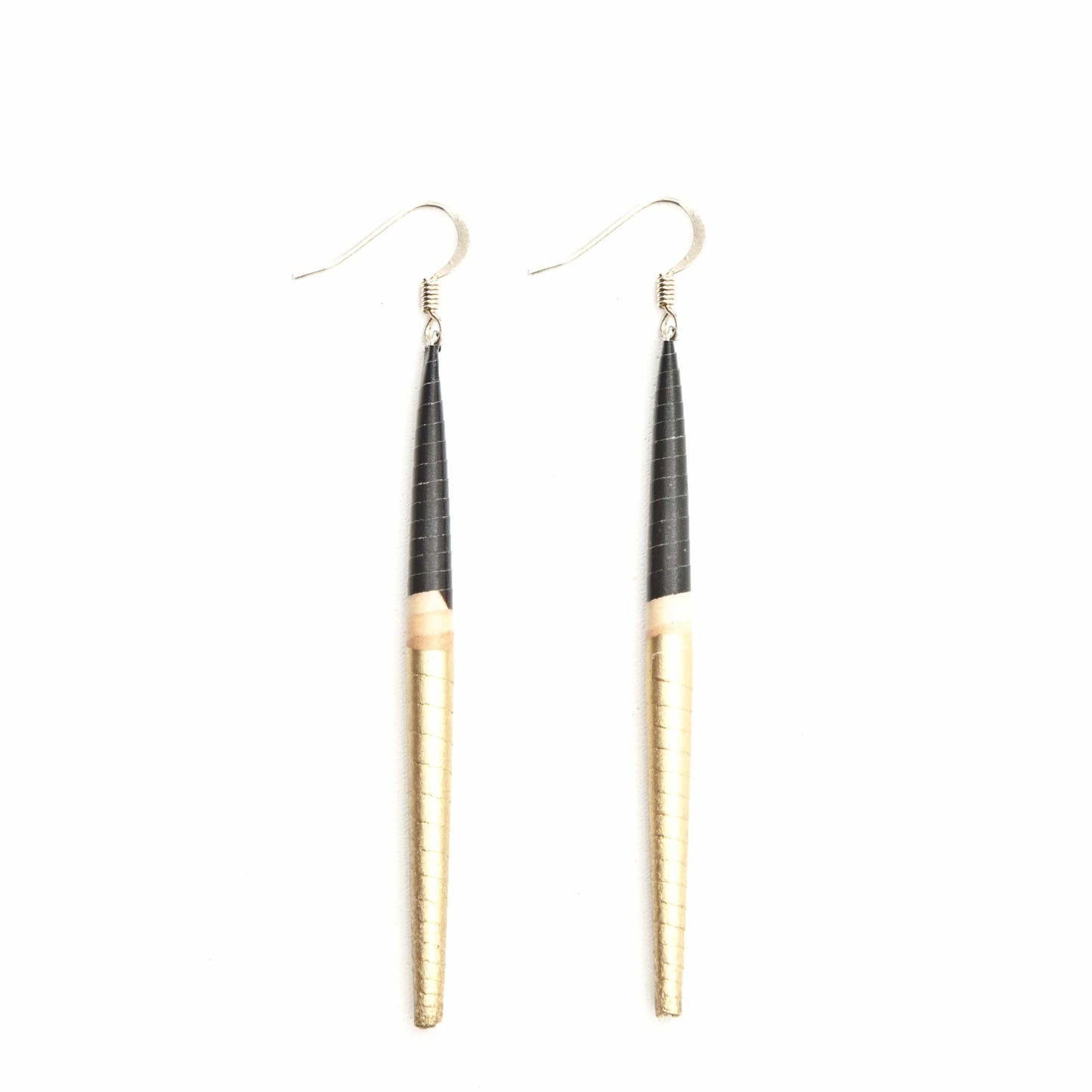 Earrings Black & Gold Recycled Paper Bead Earrings (Gold & Half Colour Options) homeware shops bristol gift shops bristol Quazi Design