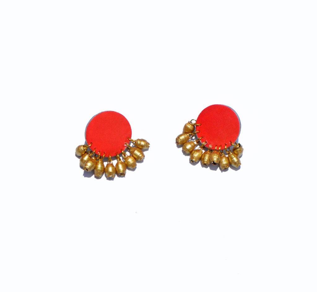 Earrings Red Recycled Paper Gazania Earrings (Various Colours) homeware shops bristol gift shops bristol Quazi Design