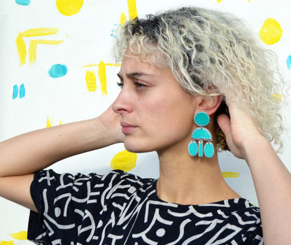 Earrings Turquoise Recycled Paper Nesta Earrings (Various Colours) homeware shops bristol gift shops bristol Quazi Design