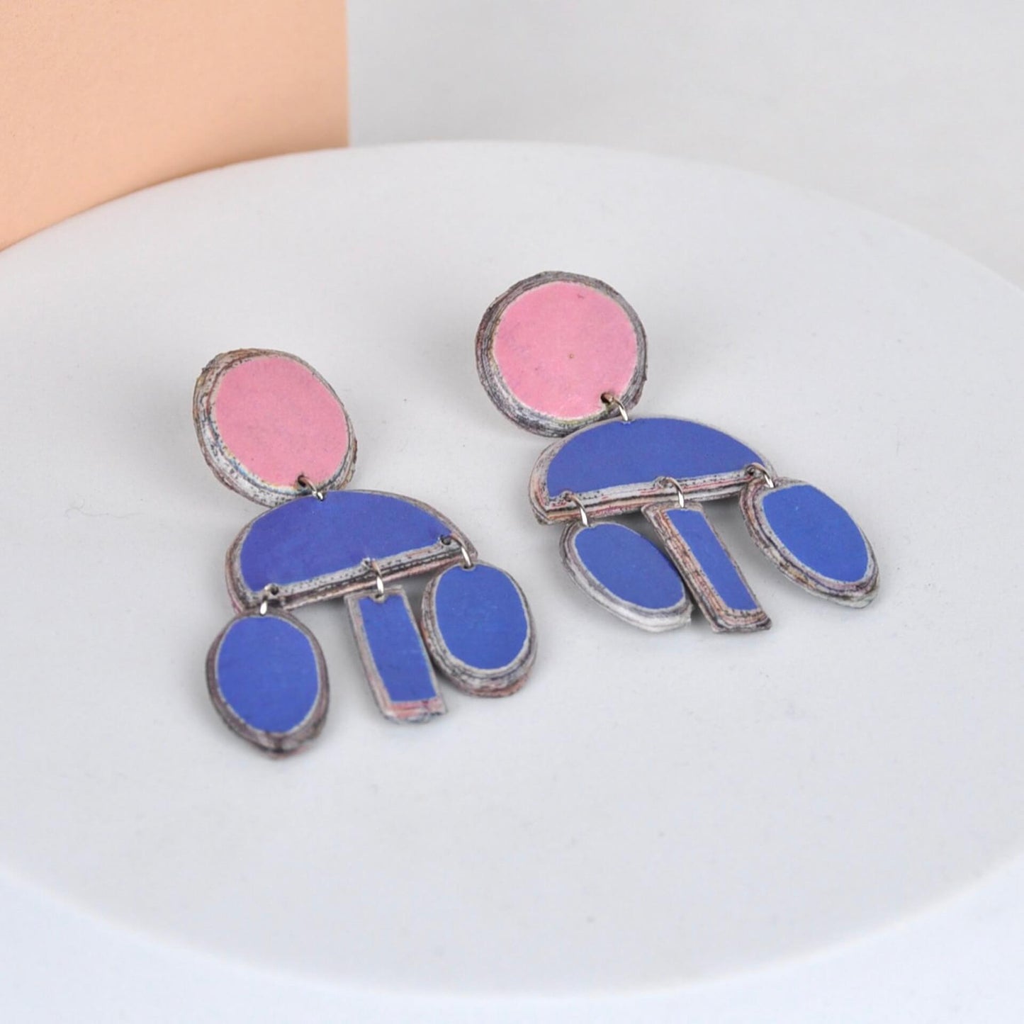 Earrings Light blue & pink Recycled Paper Nesta Earrings (Various Colours) homeware shops bristol gift shops bristol Quazi Design