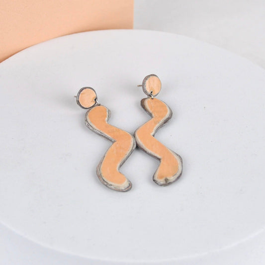 Earrings Peach Recycled Paper Umfula Earrings homeware shops bristol gift shops bristol Quazi Design