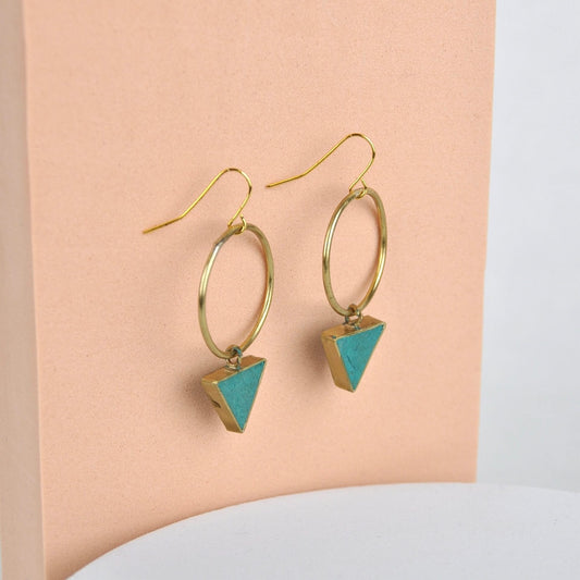 Emerald Recycled Paper Era Earrings (Various Colours) homeware shops bristol gift shops bristol Quazi Design