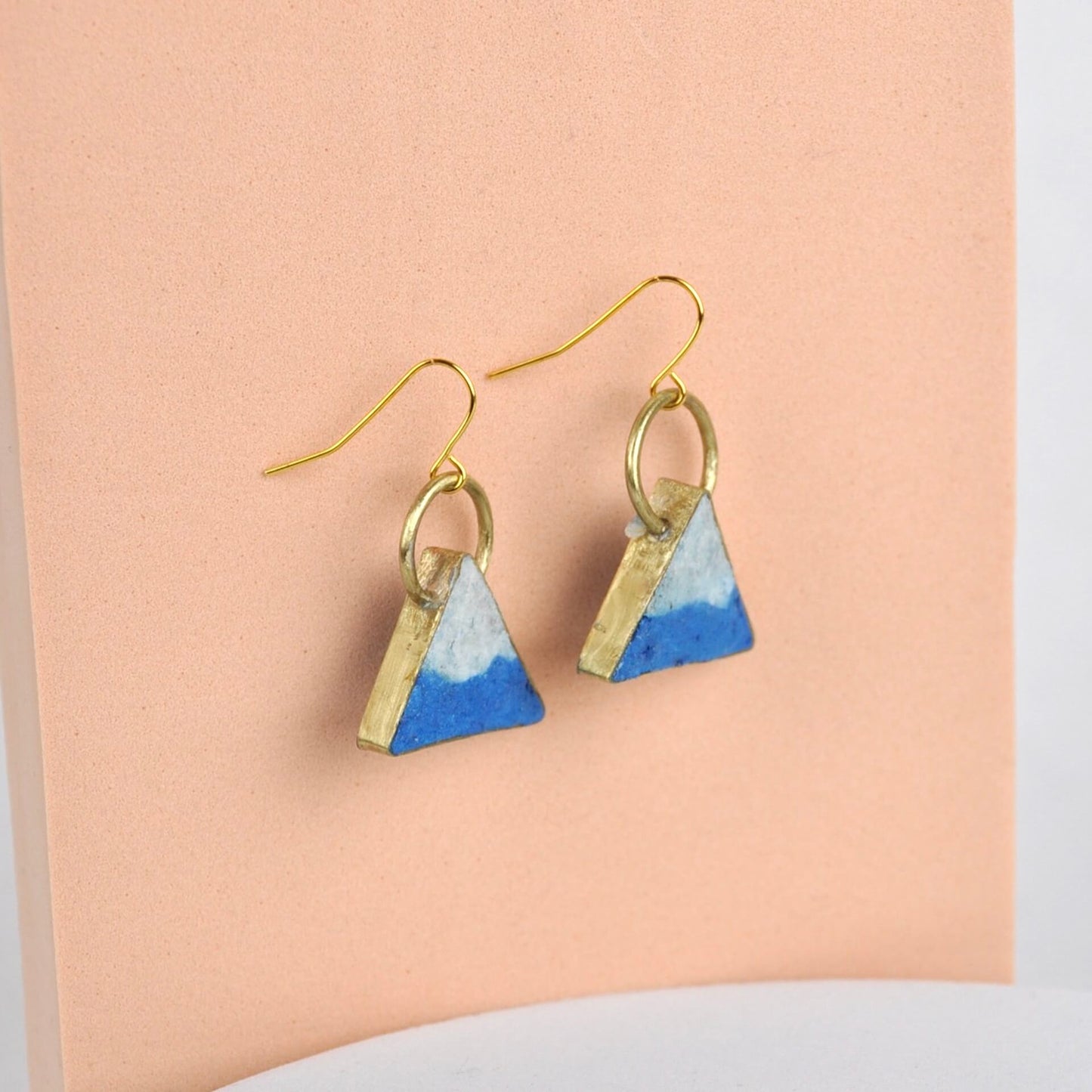 Earrings Recycled Paper Triangle Pulp Earrings - Two Tone homeware shops bristol gift shops bristol Quazi Design
