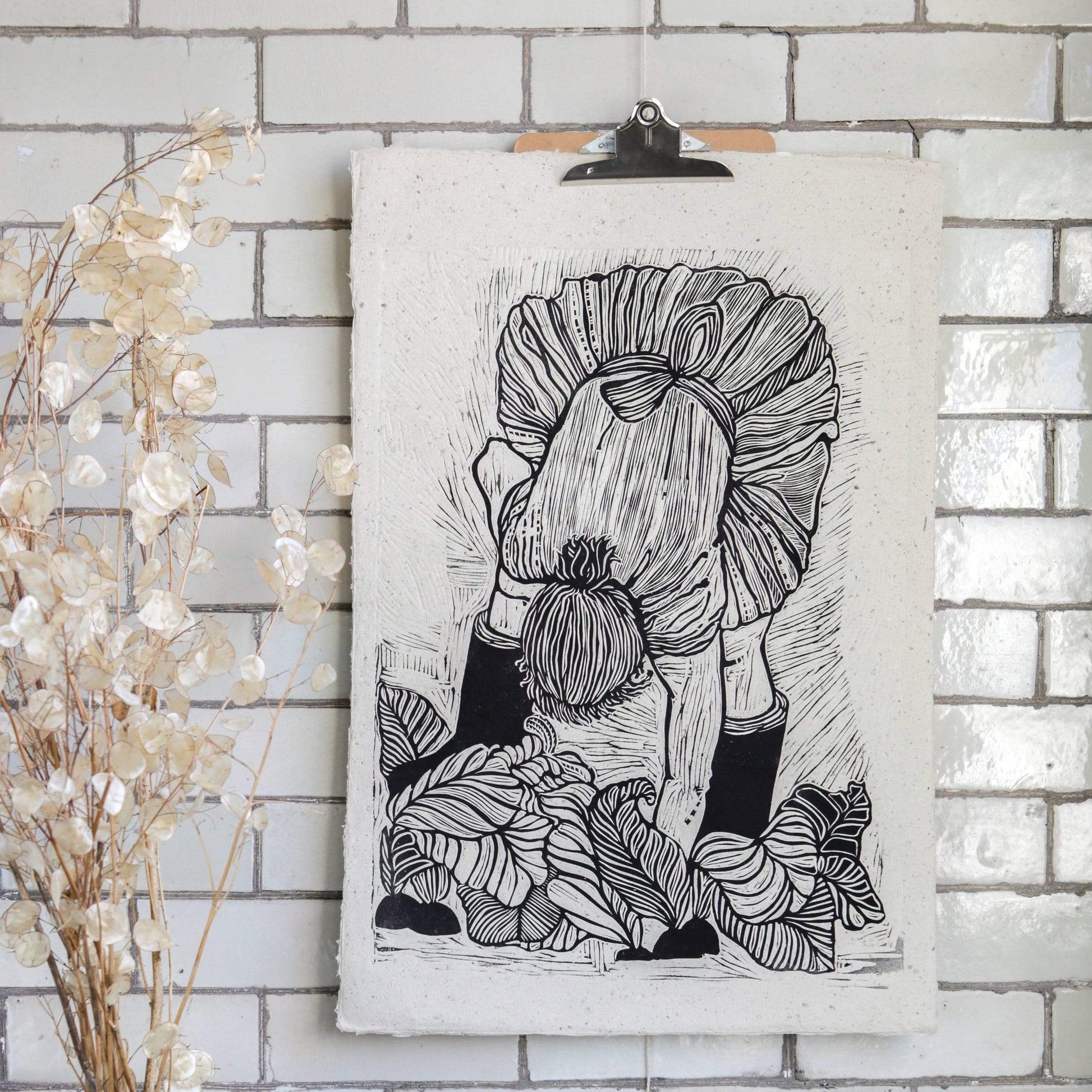 Prints Black Lino Print 'Mary' - Unframed (two colours) homeware shops bristol gift shops bristol Rosanna Morris