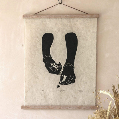 Prints Lino Print - Planting Seeds homeware shops bristol gift shops bristol Rosanna Morris