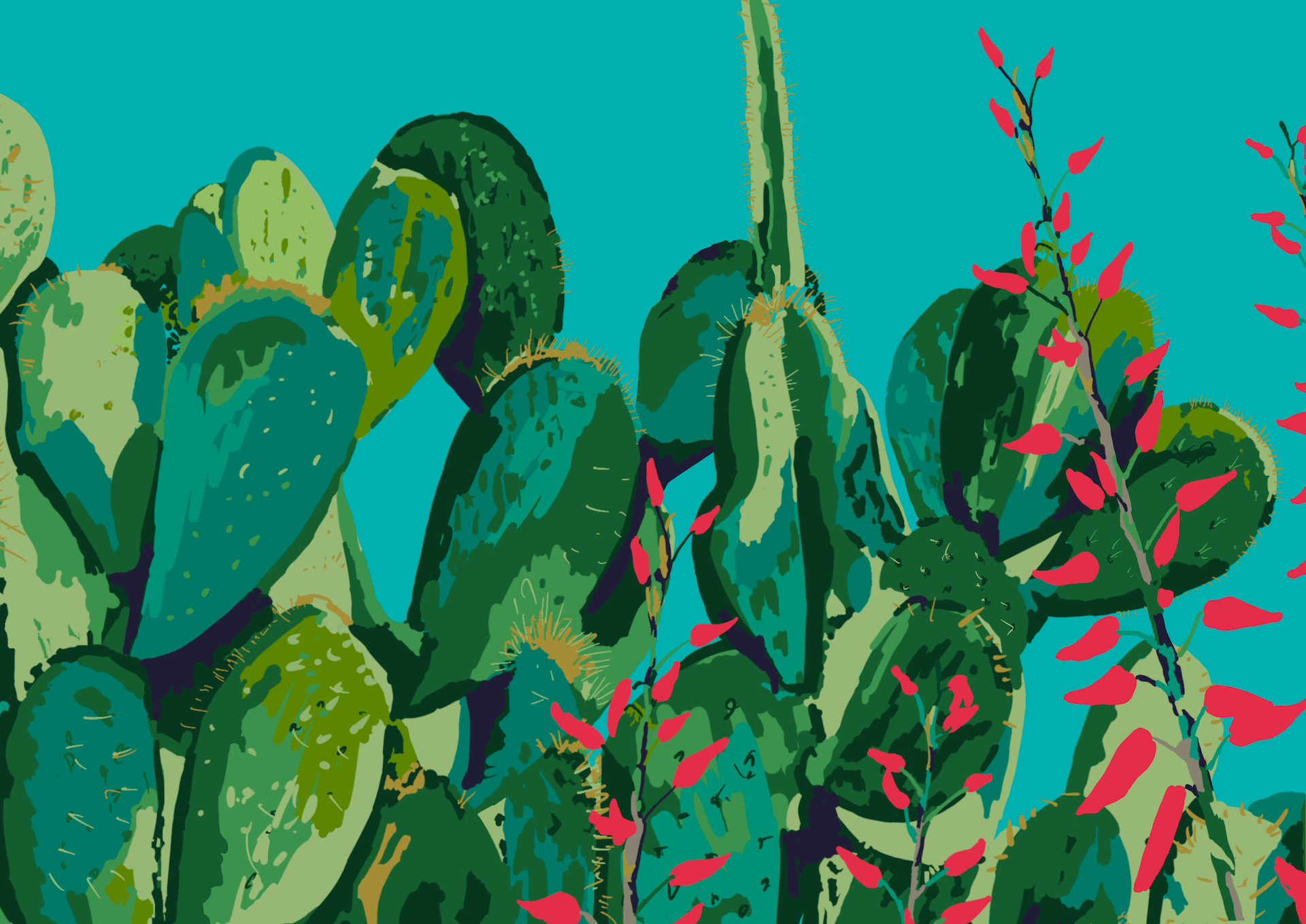 Greetings Card Cactus Garden Series No. 2 Greetings Card homeware shops bristol gift shops bristol Rosie Reiter