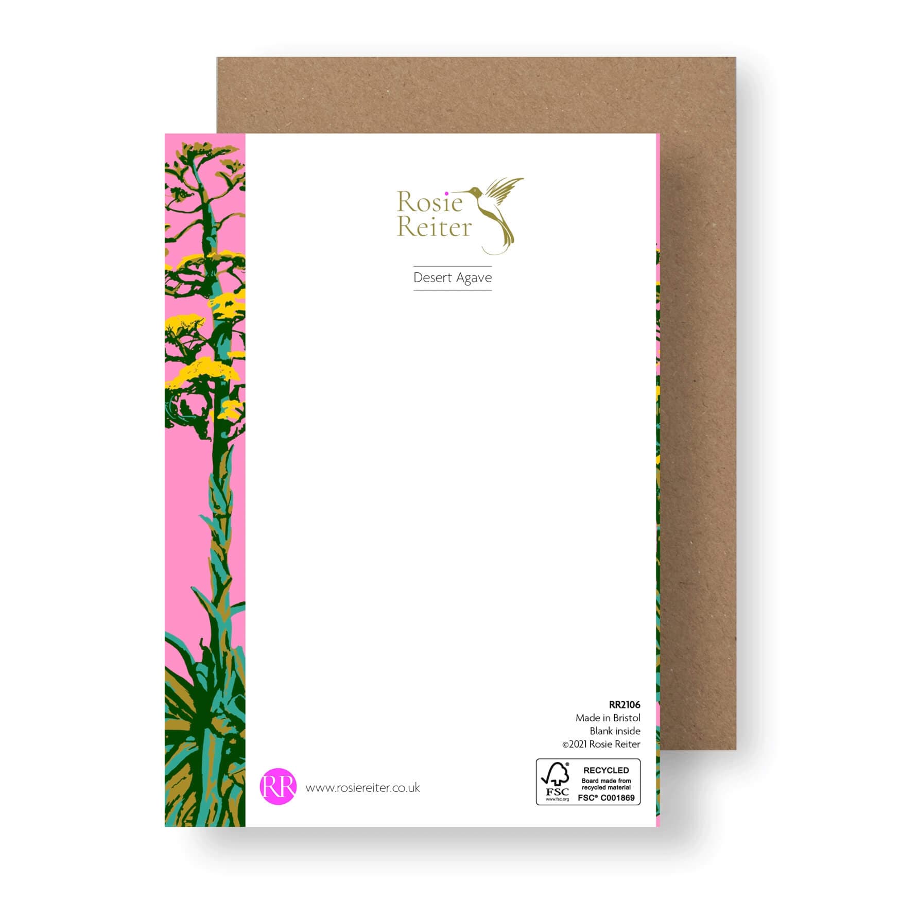 Greetings Card Desert Agave Greetings Card homeware shops bristol gift shops bristol Rosie Reiter