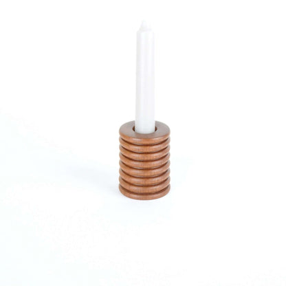 Candle Holder Ribbed Wooden Candle Holders - Sapele homeware shops bristol gift shops bristol Something From The Turnery