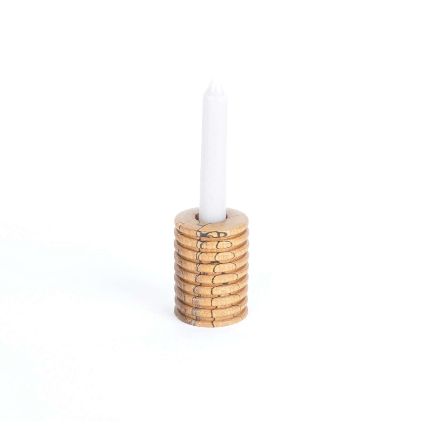 Candle Holder Ribbed Wooden Candle Holders - Spalted Beech homeware shops bristol gift shops bristol Something From The Turnery