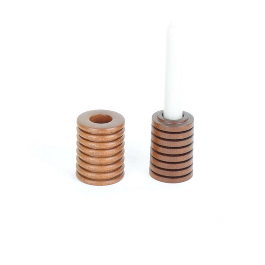 Candle Holder Ribbed Wooden Candle Holders - Sapele homeware shops bristol gift shops bristol Something From The Turnery