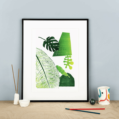 Prints Leaf Mono 1 Giclée prints from original collages (various designs) homeware shops bristol gift shops bristol Studio Fae
