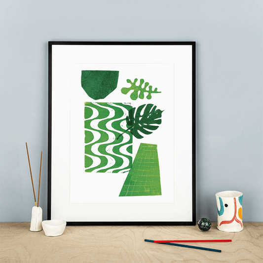 Prints Leaf Mono 2 Giclée prints from original collages (various designs) homeware shops bristol gift shops bristol Studio Fae
