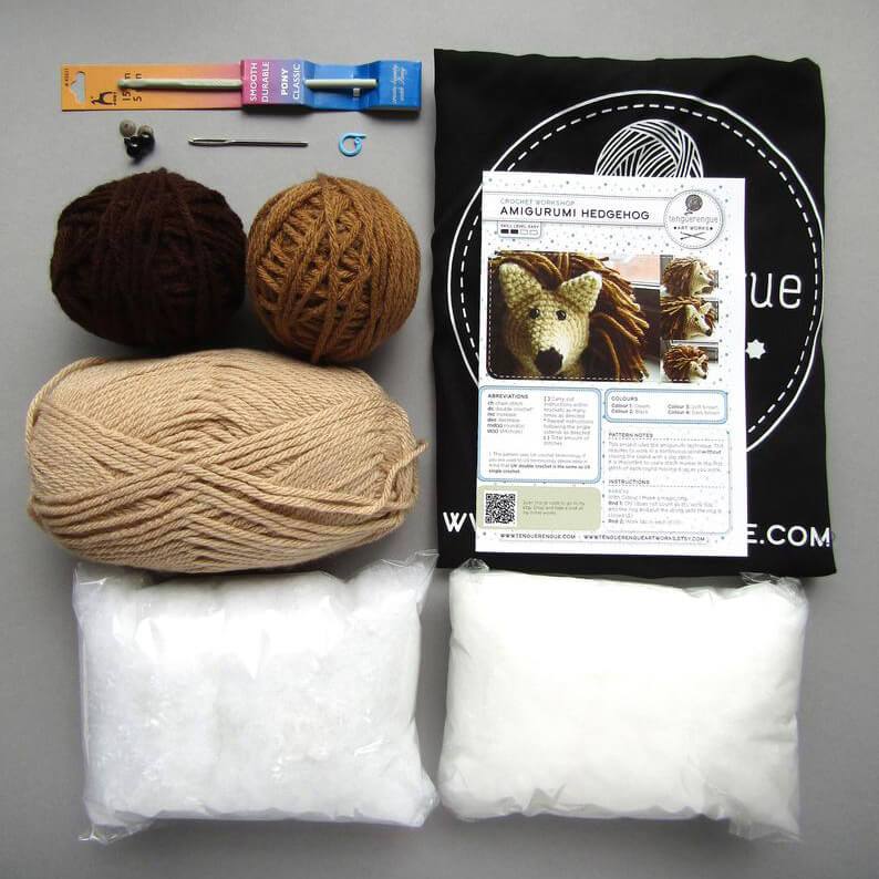 Art & Craft Kits Crochet Kit: Hedgehog homeware shops bristol gift shops bristol Tenguerengue