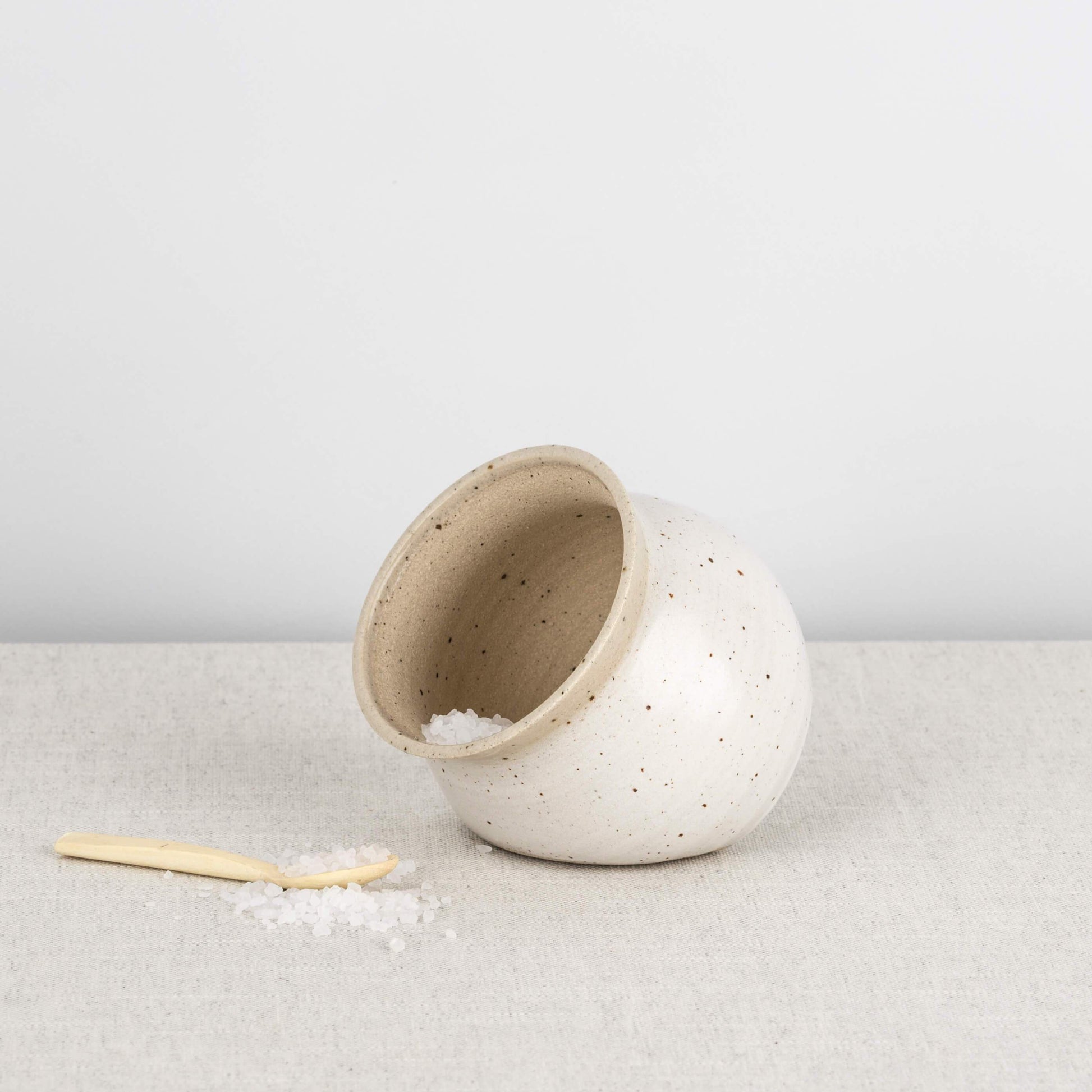 Ceramics Snowdrop White Ceramic Salt Pig (5 colour options) homeware shops bristol gift shops bristol The Village Pottery
