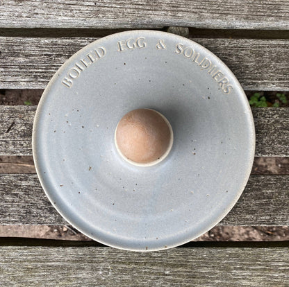Ceramics Satin Grey Boiled Egg & Soldier Plate (various colours) homeware shops bristol gift shops bristol The Village Pottery