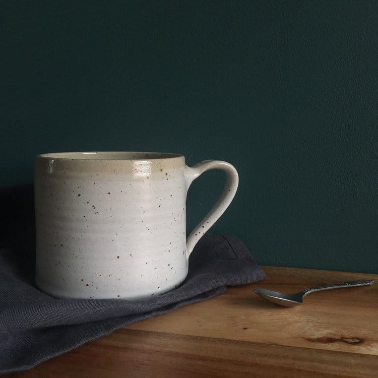 Ceramics Snowdrop White Large Ceramic Mug (5 colour options) homeware shops bristol gift shops bristol The Village Pottery